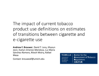 Thumbnail for The impact of current tobacco
product use definitions on estimates
of transitions between cigarette and
e-cigarette use poster
